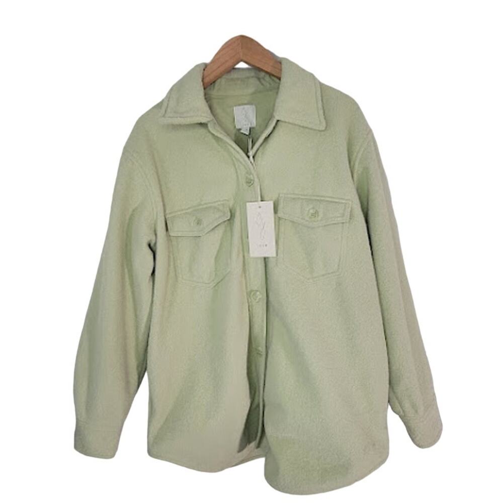 Joie- NWT- Sage green- felted button up shacket- size Large - Picture 1 of 8